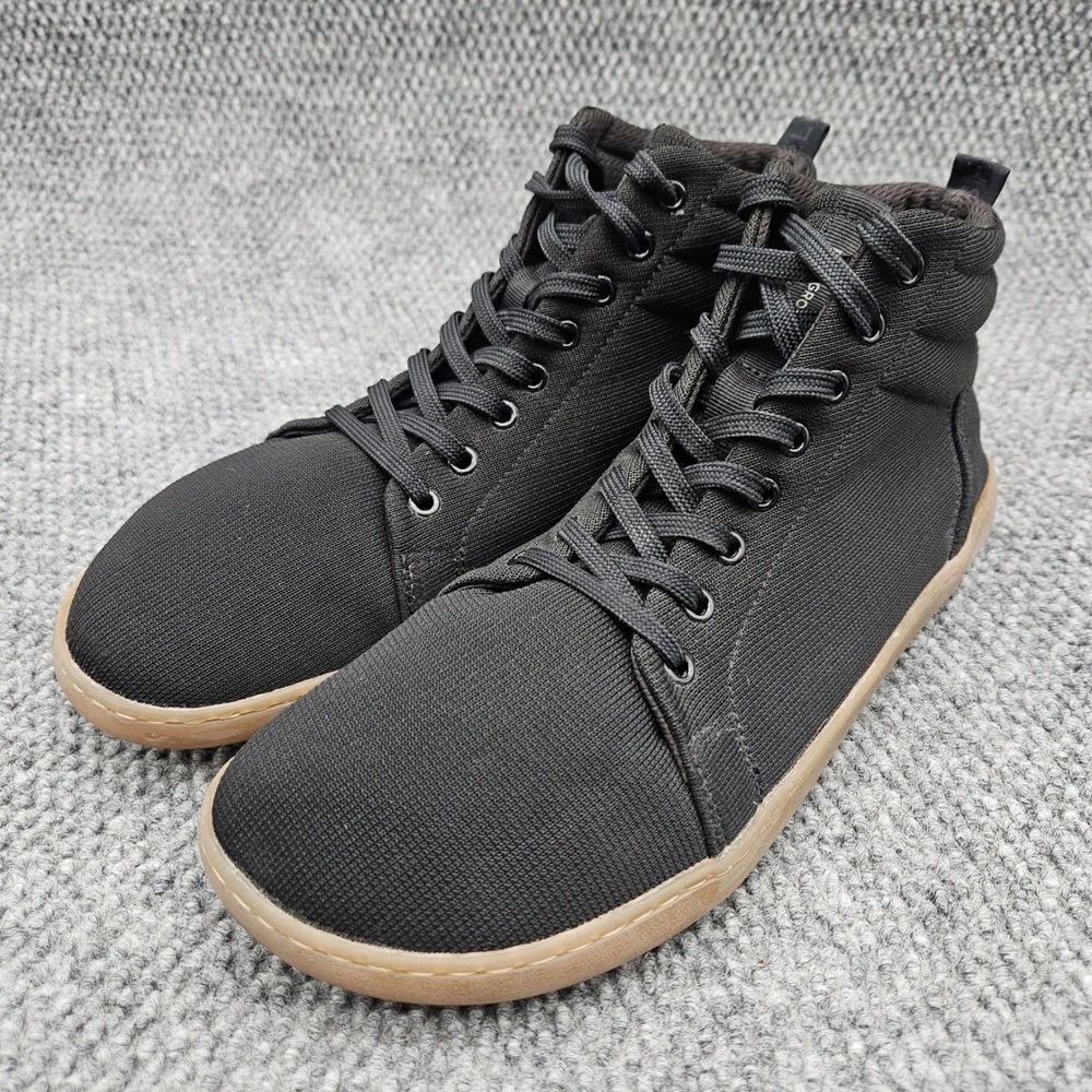 Feelgrounds Men's 12 Black High Top Barefoot Minimalist Zero Drop Sneakers Boots